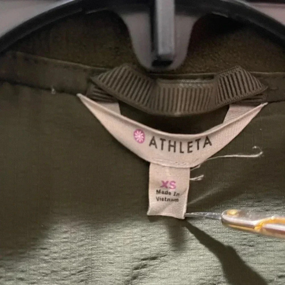 Athleta Outlander Full Zip Fleece Jacket Dark Green - Picture 11 of 11